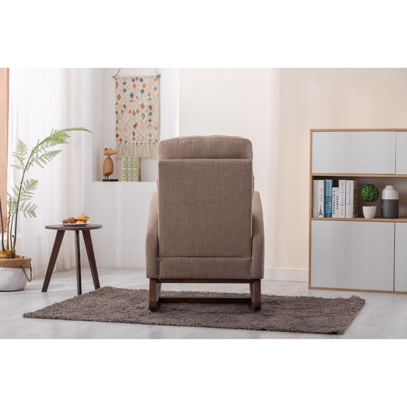 Camel 27" Upholstered Rocking Chair with Side Pocket