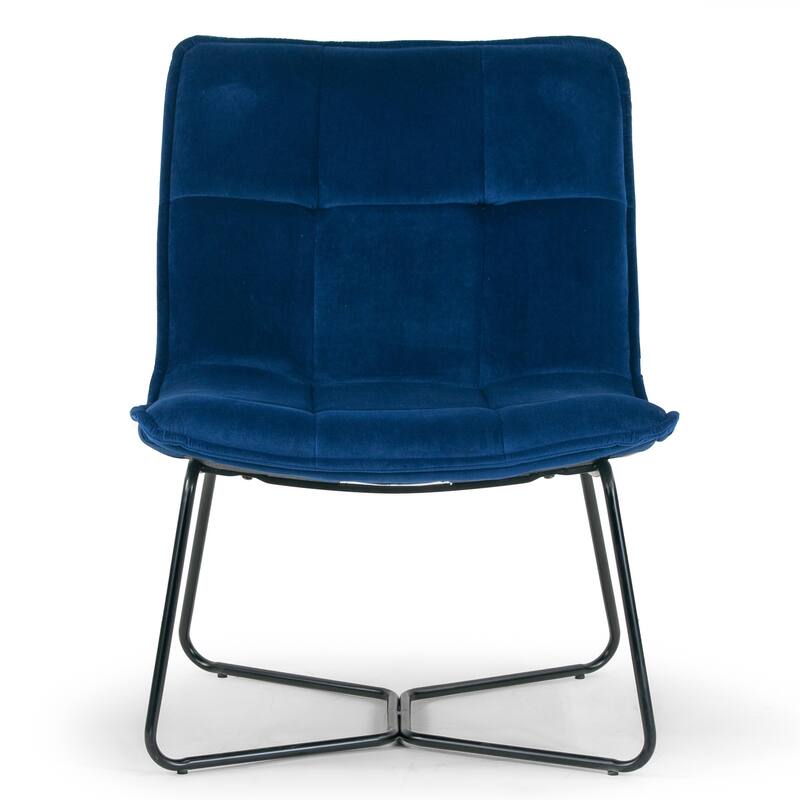Aurele Armless Accent Chair with Black Metal Legs