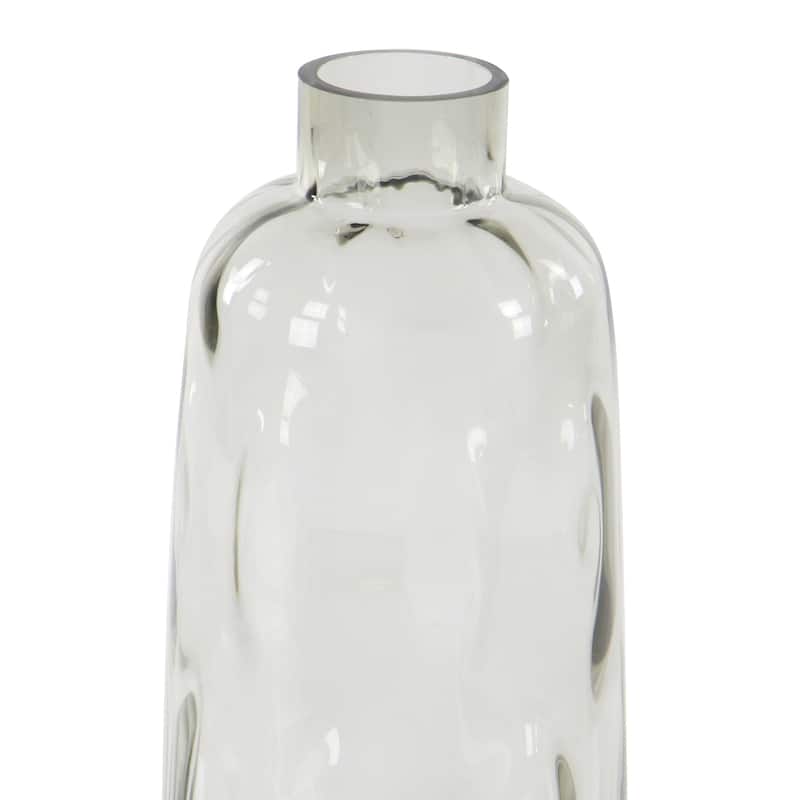 Gray Glass Decorative Vase with Bubble Texture - 15h"