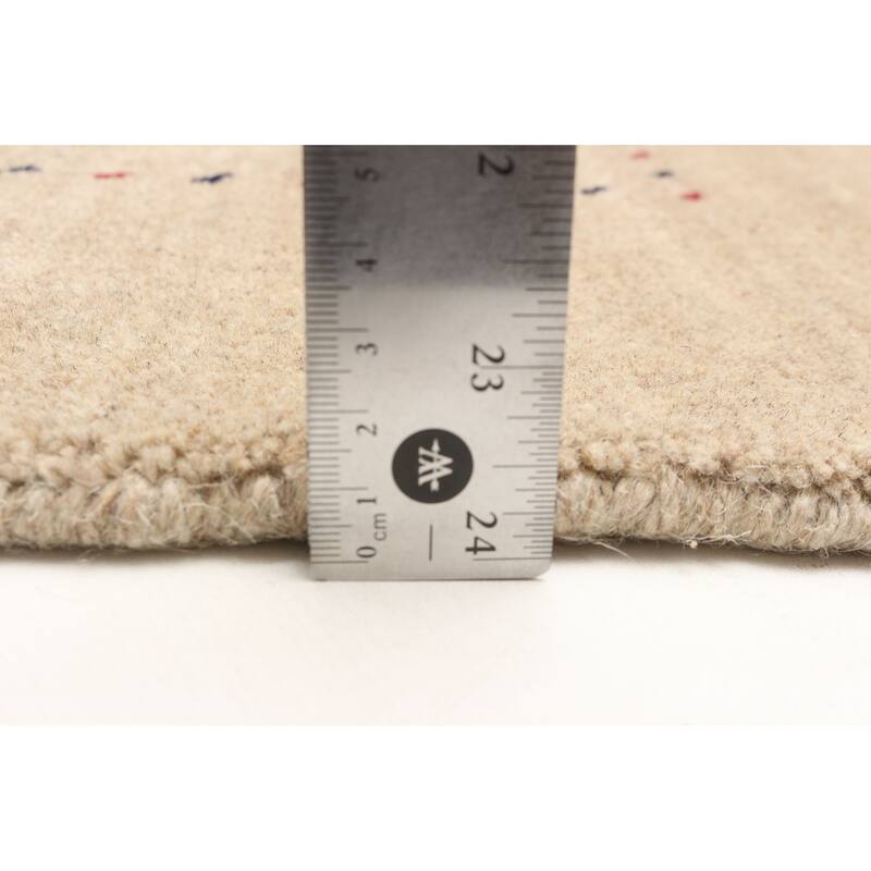 ECARPETGALLERY Hand Loomed Kashkuli Gabbeh Tan Wool Rug - 4'0 x 5'9