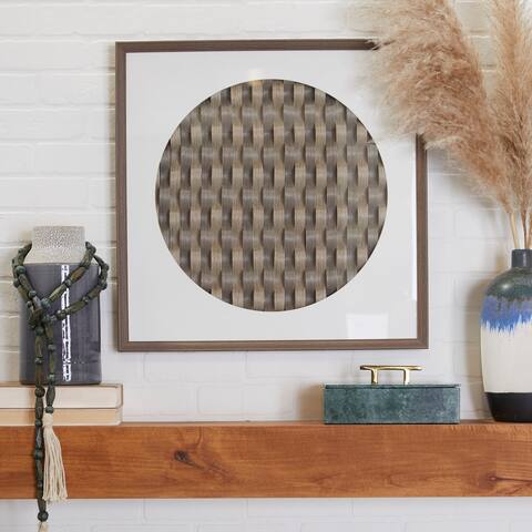 Brown Wood Contemporary Abstract Shadow Box