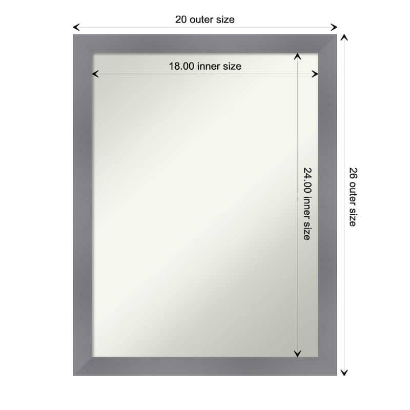 Edwin Non-Beveled Wood Framed Wall Mirror - Edwin Grey - Glass Size 18x24