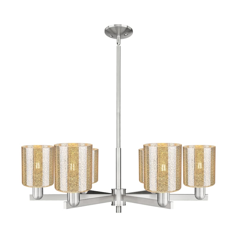 Innovations Lighting Endless Possibilities Arcadia - Cobbleskill - 6 Light 35" Stem Hung Chandelier - Mercury/Satin Nickel