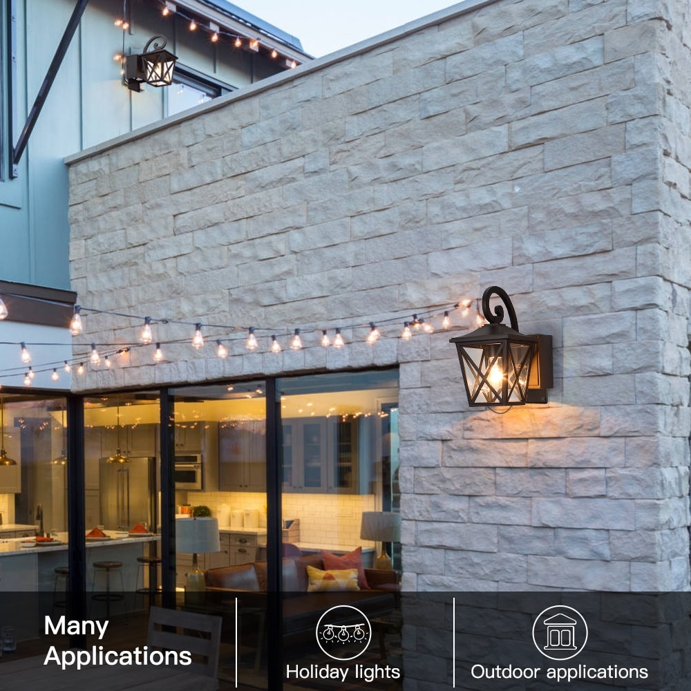 1 Light Black Outdoor Wall Sconce Light with with Built In GFCI Outlets Bed Bath Beyond 35488625