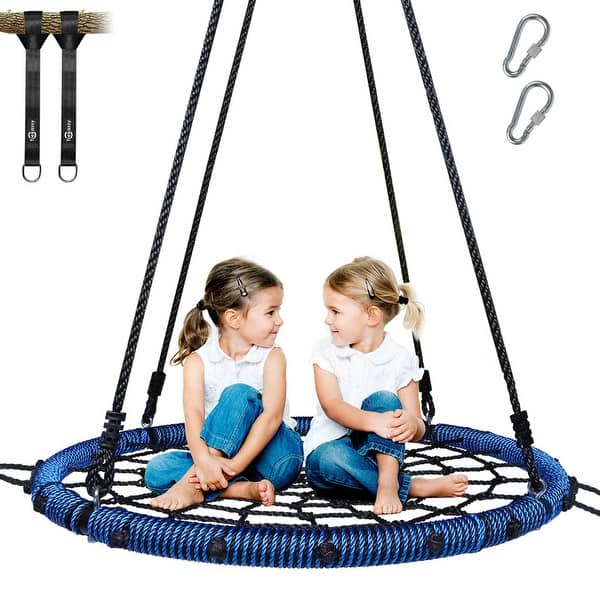 slide 2 of 17, Trekassy 750lbs Spider Web Swing Set, 40" Saucer Tree Swing for Kids