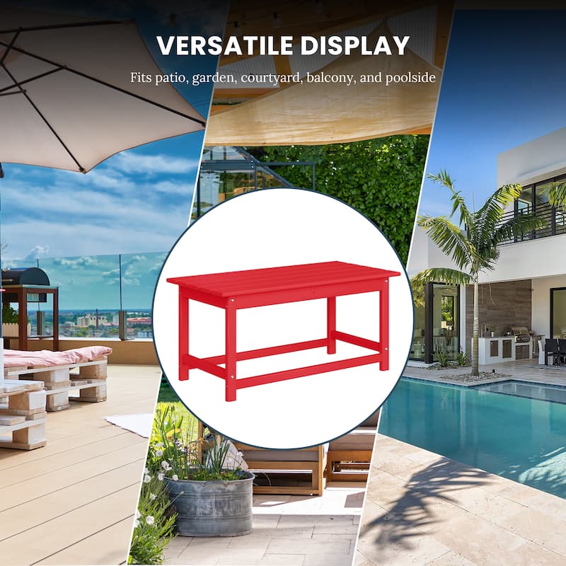 Laguna Hdpe All Weather Outdoor Patio Rectangular Coffee Table