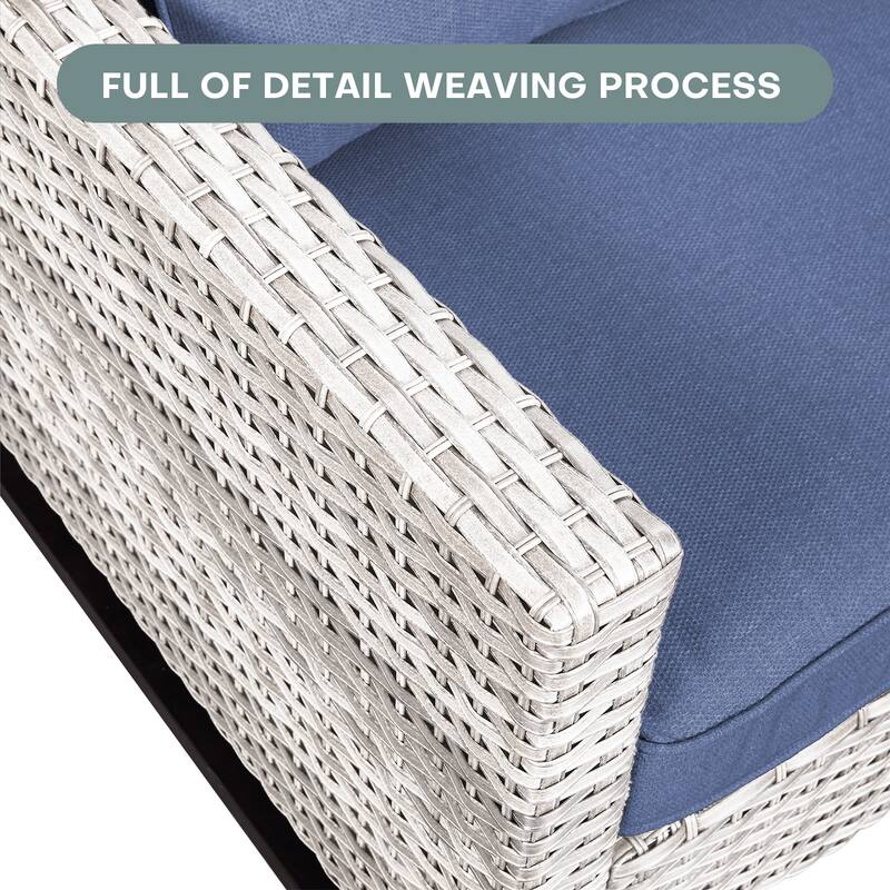 Gymojoy Wicker Swivel Glider Chair with 4 inch Olefin Cushions