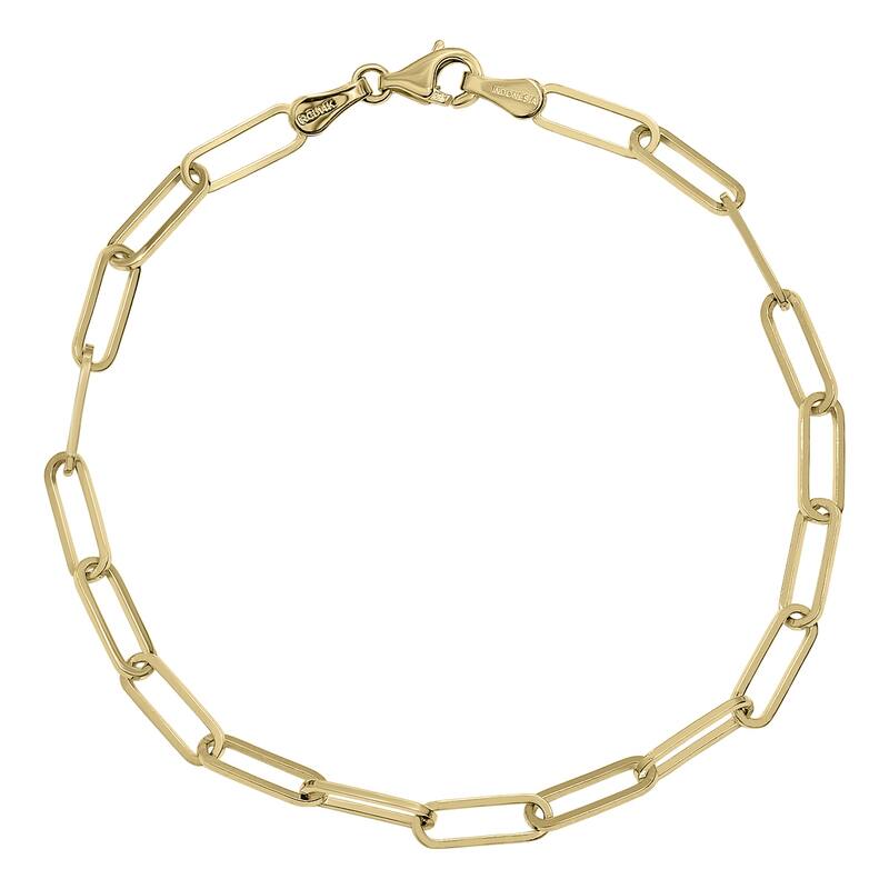 Marquee Jewels 14K Yellow Gold 3.6MM Paperclip Bracelet With Lobster Clasp