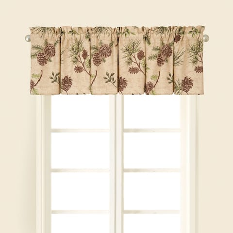 Sierra Retreat Brown Pinecone Window Curtain Valance Set 2 - 15.5 x 72