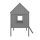 preview thumbnail 7 of 13, Elegant Twin Size Low Loft Wood House Bed with Two Side Windows, Superior Quality & Better Sleeping Environment, Grey+Brown