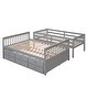 preview thumbnail 6 of 17, Multifunctional Design Bunk Bed with Twin size Trundle, Separable Bunk Bed with Drawers for Bedroom, Grey
