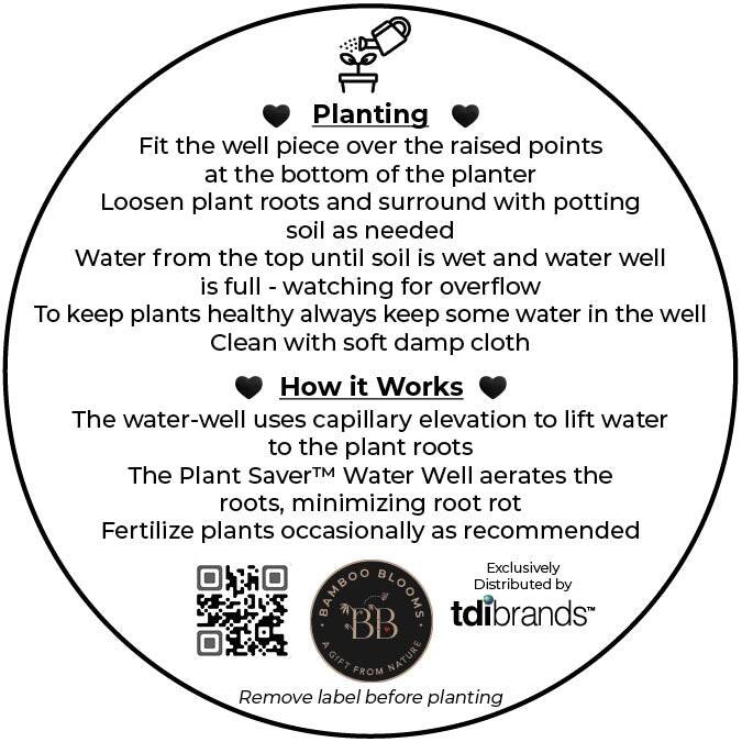 7" Round Self-Watering Indoor/Outdoor Bamboo Pots