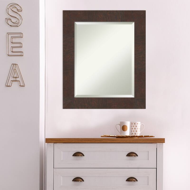 Beveled Wall Mirror - Wildwood Brown Frame - Wildwood Brown