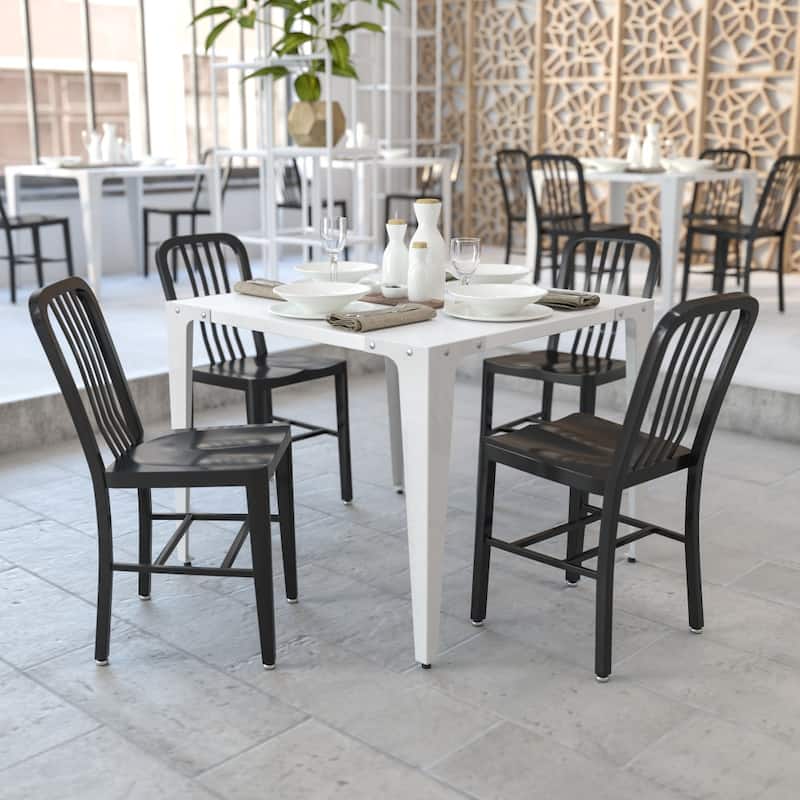 2 Pack Metal Indoor-Outdoor Chair - Black