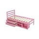 preview thumbnail 6 of 13, Twin Size Wood Platform Bed with Removable Shelves, 2-Storage Drawers, Pink