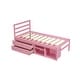 preview thumbnail 6 of 13, Twin Wood Platform Kids Bed with Removable Storage Shelves, 2-Built-In Drawers for Convenience and Space-Saving Design, Pink