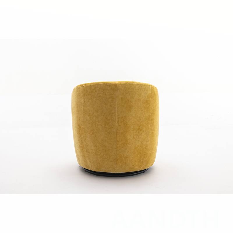 Chenille Swivel Barrel Chair