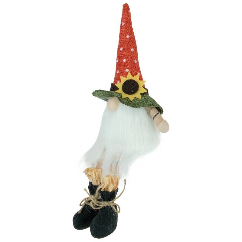 Sitting Sunflower Autumn Harvest Gnome Figurine - 11"