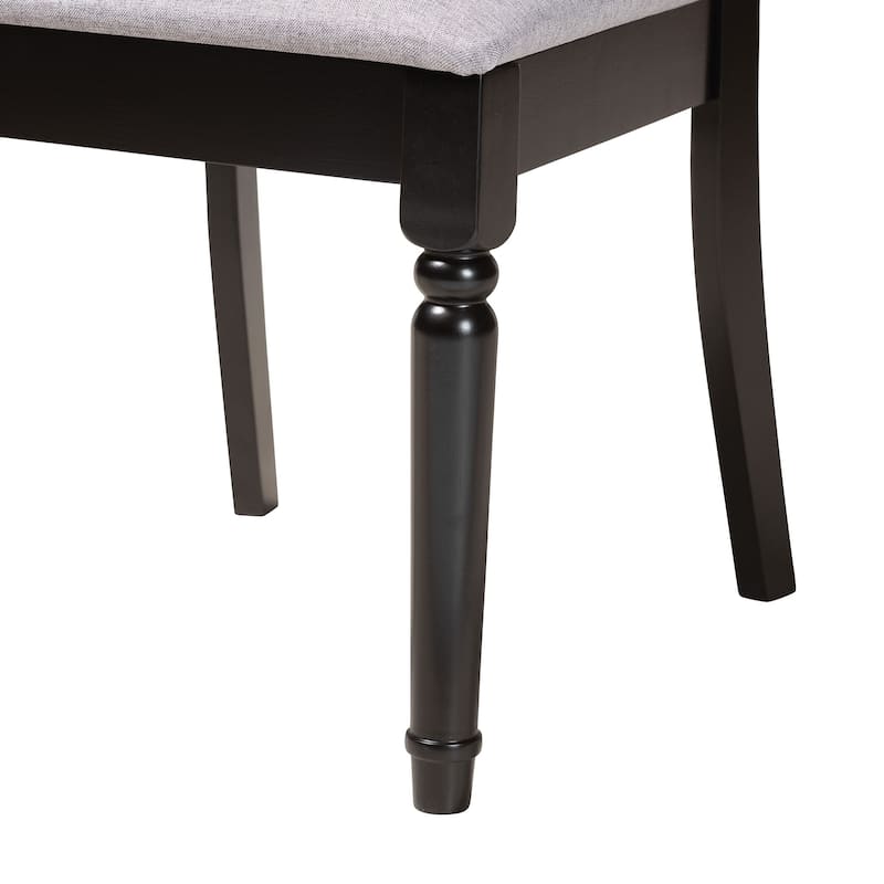 Velia Modern Fabric and Dark Brown Finished Wood 5-Piece Dining Set