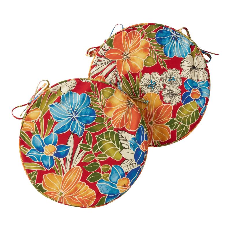 Greendale Home Fashions 18" Round Outdoor Chair Pad (Set of 2)