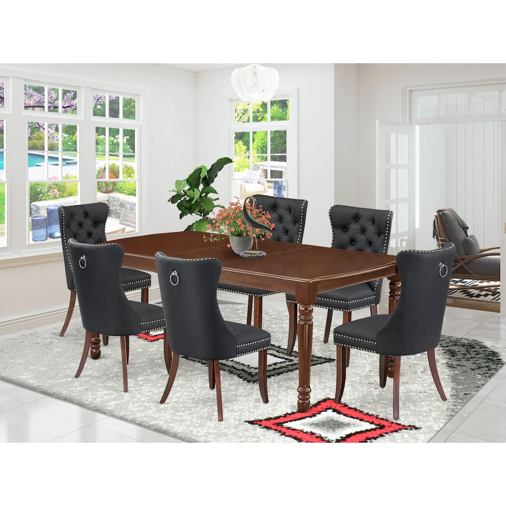 East West Furniture Dining Table Set Includes a Rectangle Wooden Table and Chairs, Mahogany (Pieces Options)
