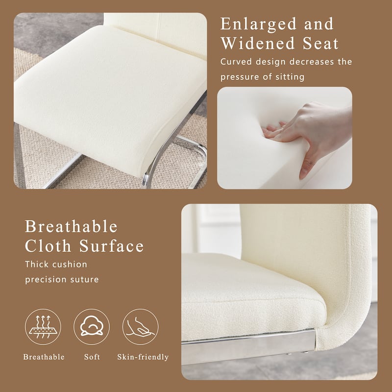 Luxury Dining Chair Set of 4, High Back Upholstered Chairs with Metal Legs, Kitchen & Office High Back Side Chairs