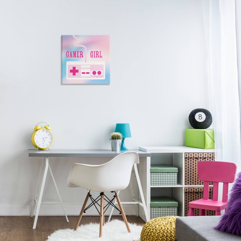 Stupell Pastel Gamer Girl Controller Canvas Wall Art Design By Yass Naffas Designs