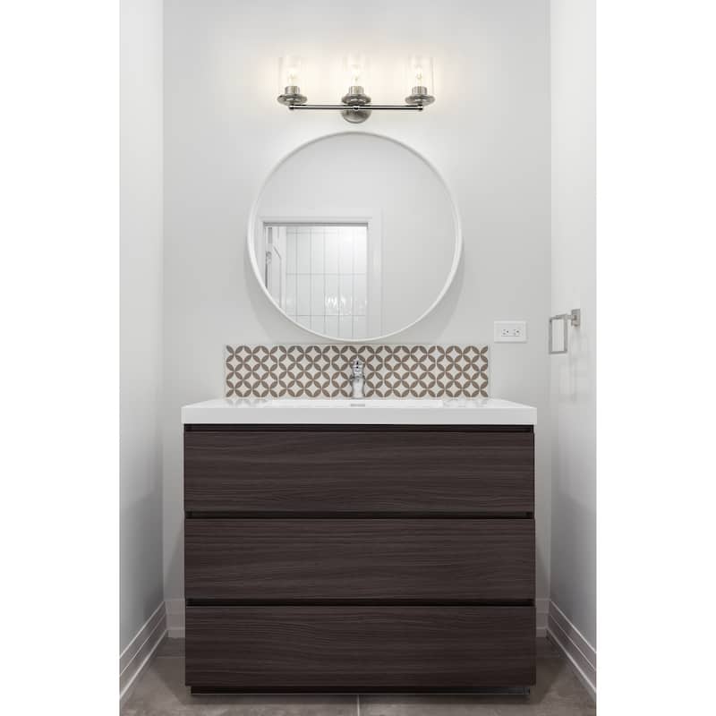 Thayer by Z-Lite 3 Light Vanity in Brushed Nickel with Clear Glass Shade - Brushed Nickel
