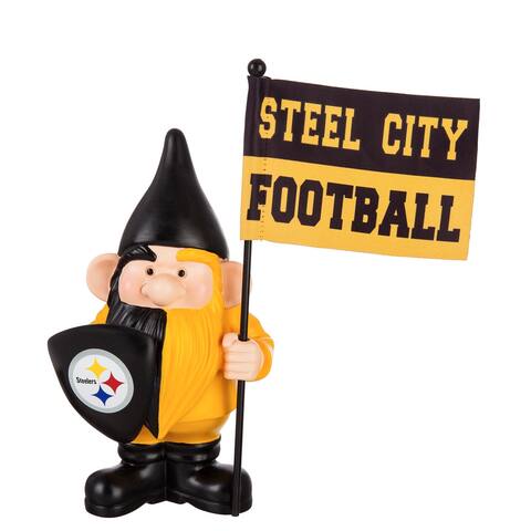 Pittsburgh Steelers, Flag Holder Gnome - 10"