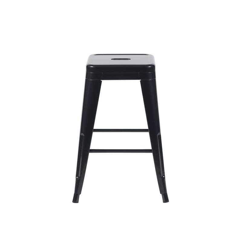 AC Pacific 24 Inch Industrial Stackable Metal Counter Stools Set of 4