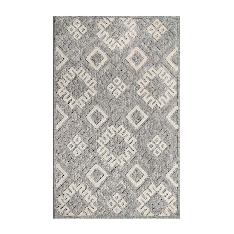 Superior Modern Geometric Diamonds Indoor Outdoor Area Rug