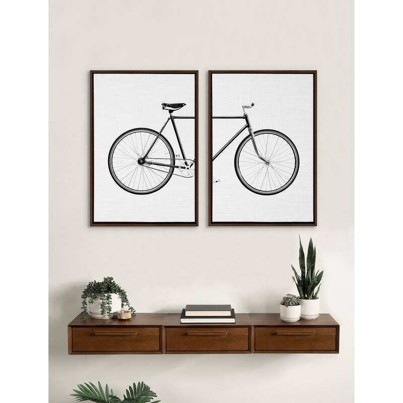 Kate and Laurel Sylvie Bicycle Canvas by Simon Te of Tai Prints