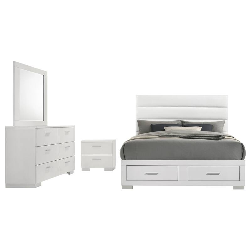 Felicity Platform Bedroom Set White