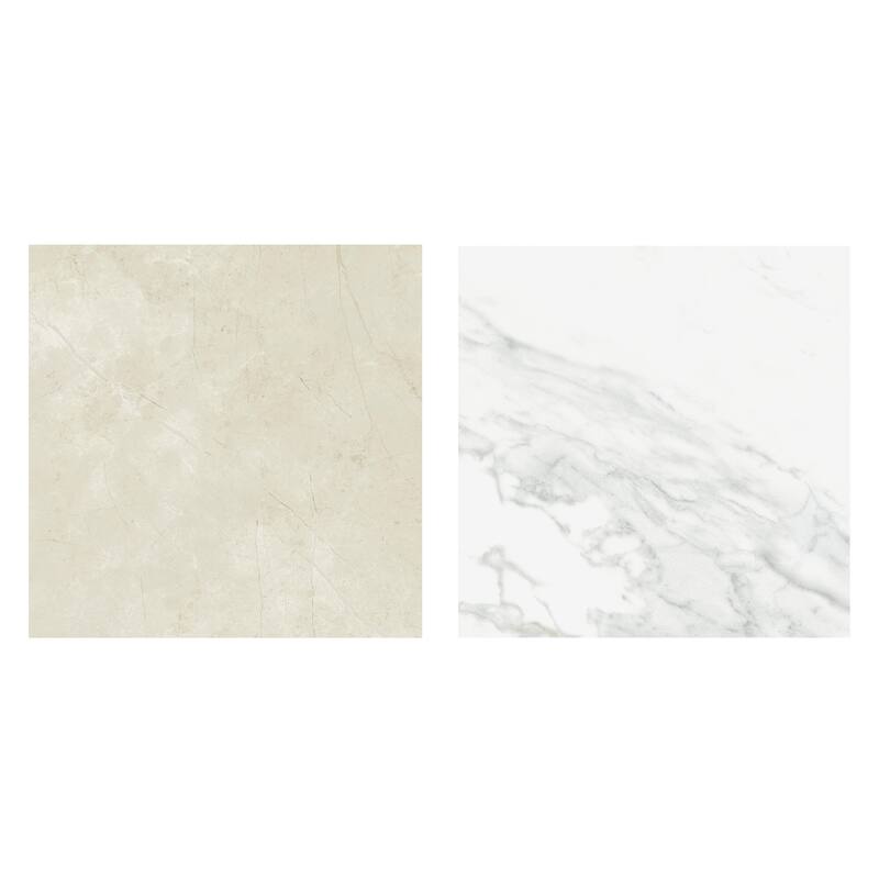 Merola Tile Reve Checker Blanc with Beige 23-1/2" x 23-1/2" Porcelain Floor and Wall Tile