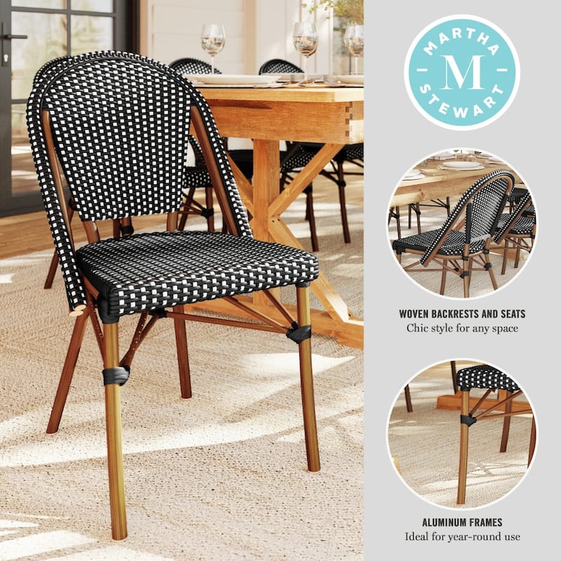 Martha Stewart All-Weather Stackable Patio Bistro Dining Chair - 19"W x 21.75"D x 35"H
