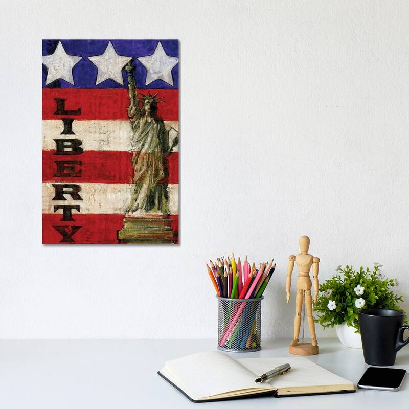 iCanvas "Miss Liberty's Stripes" by J. Charles Canvas Print - 12x8x0.75