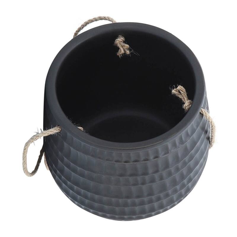 Sagebrook Home Neutral Textured Ceramic Hanging Planter