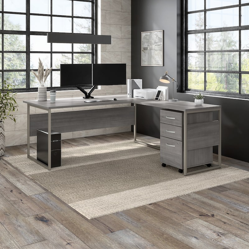 Adjustable Dual Monitor Arm with USB Port by Bush Business Furniture