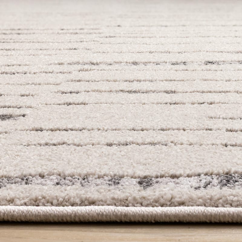 Grey Broken Stripes High Traffic Rug