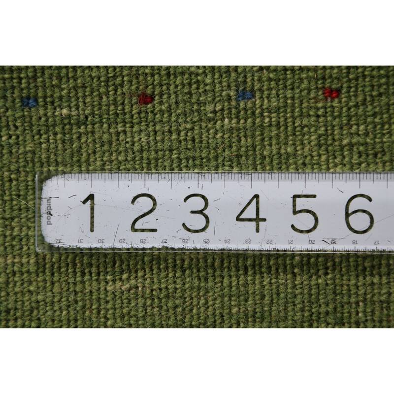 Hand Knotted Oriental 100% Wool Carpet Tribal Tribal Green Gabbeh Area Rug - 7' 7'' X 5' 3''