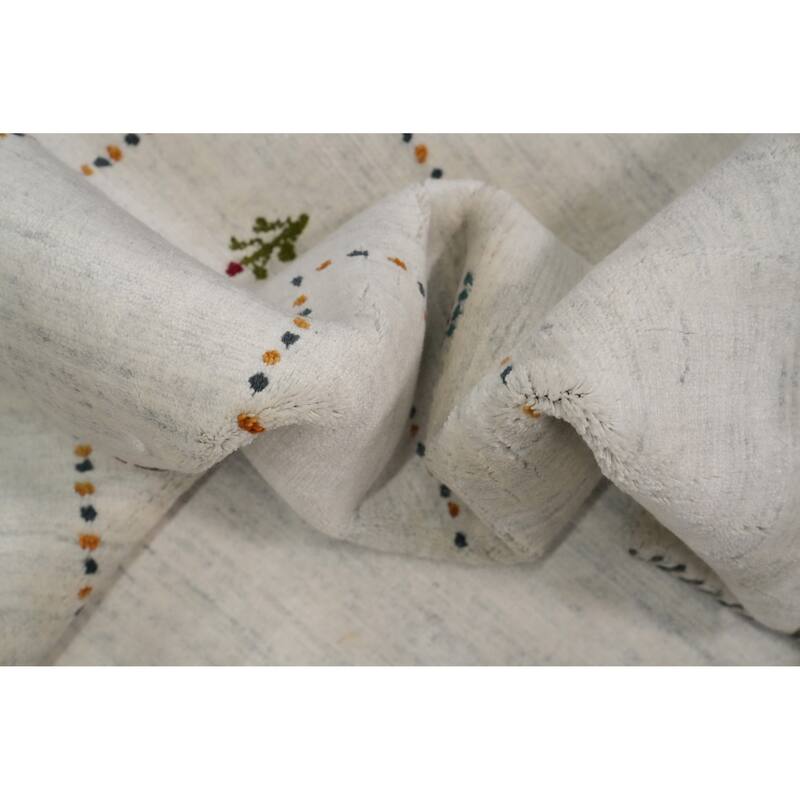 Hand Knotted Oriental 100% Wool Carpet Tribal Animal Pictorial Beige & Ivories Gabbeh Area Rug - 12' 0'' X 9' 2''