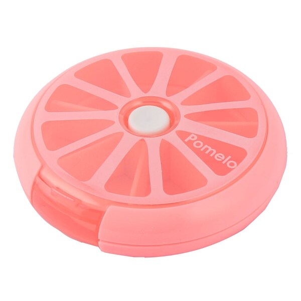 Household Travel Plastic Lemon Shaped Medicine Pill Box Case Container Fuchsia
