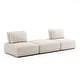 preview thumbnail 95 of 115, Furniture of America Lyndon 3-Piece Modular FSC & OEKO TEX Loveseat Sofa with Ottoman Square Ottoman - Beige Boucle