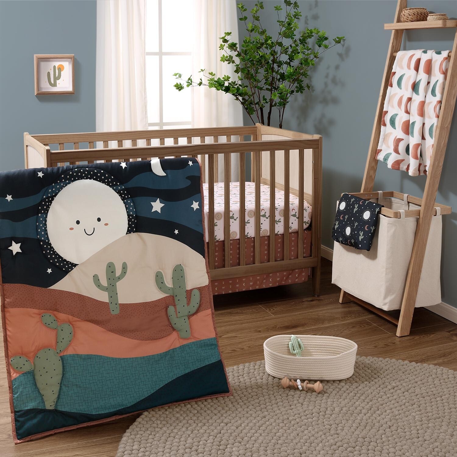 The Peanutshell Crib Bedding Set for Baby Girls Boys Joshua Tree 5 Pieces