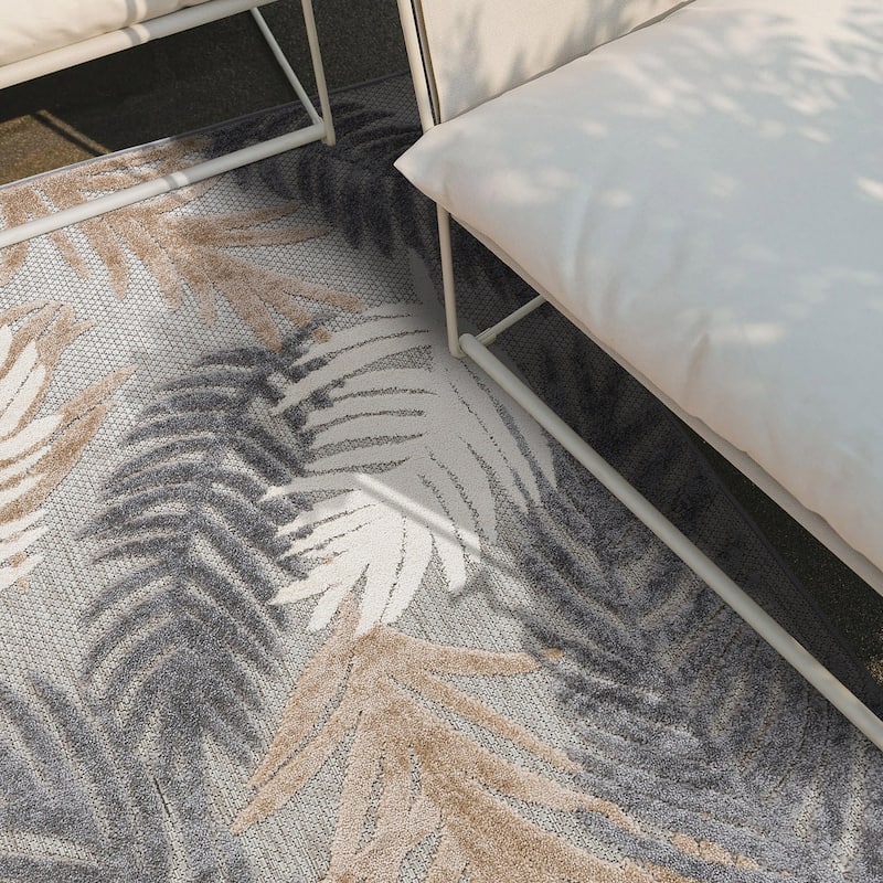 World Rug Gallery Tropical Floral Modern Indoor/Outdoor Area Rug
