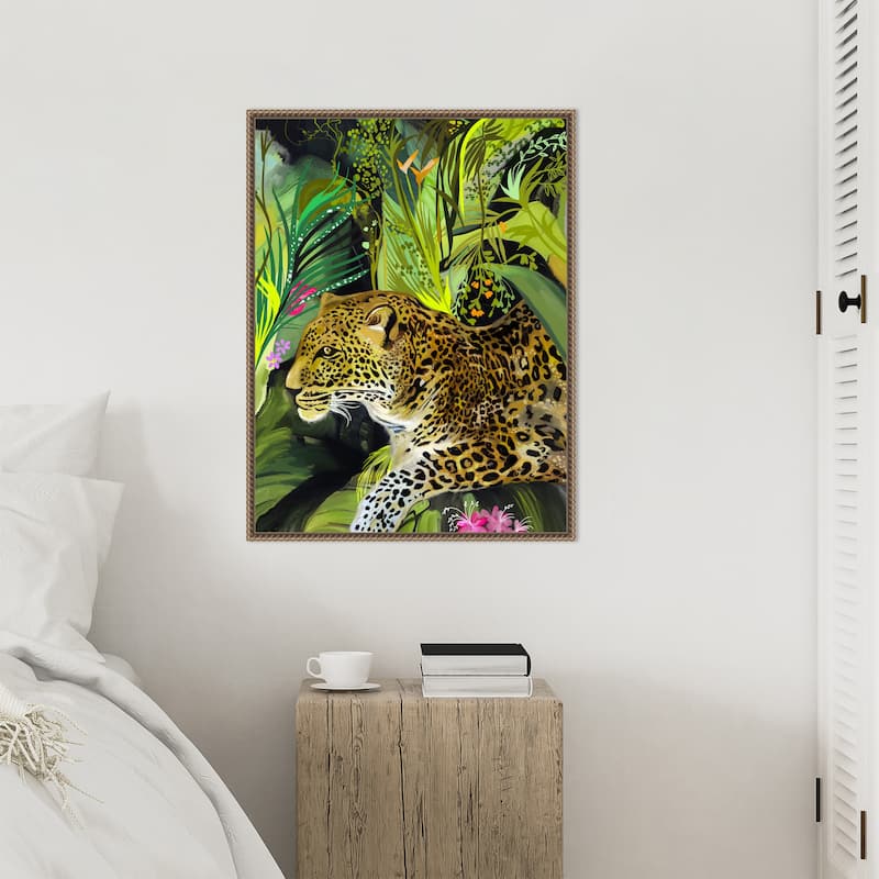 Leopard King by Josie George Framed Canvas Wall Art