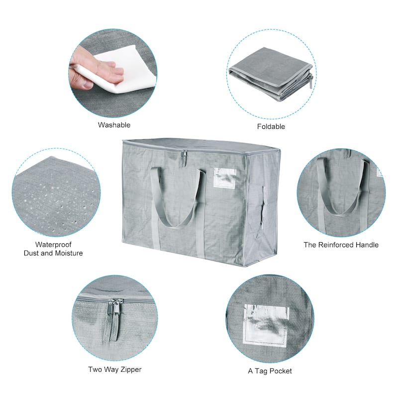 6 Pcs Extra Large Moving Bags Large Bag with Handles and Zipper