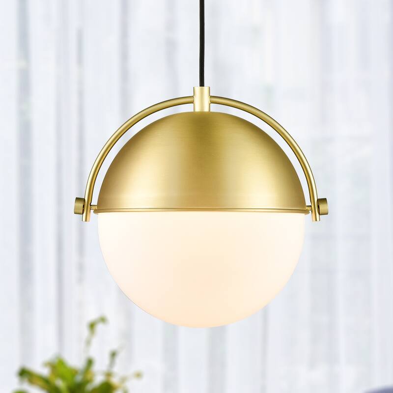 Light Society Sara Pendant Light - Brushed Brass/White