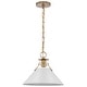 preview thumbnail 1 of 2, Outpost 1 Light Medium Pendant Matte White with Burnished Brass