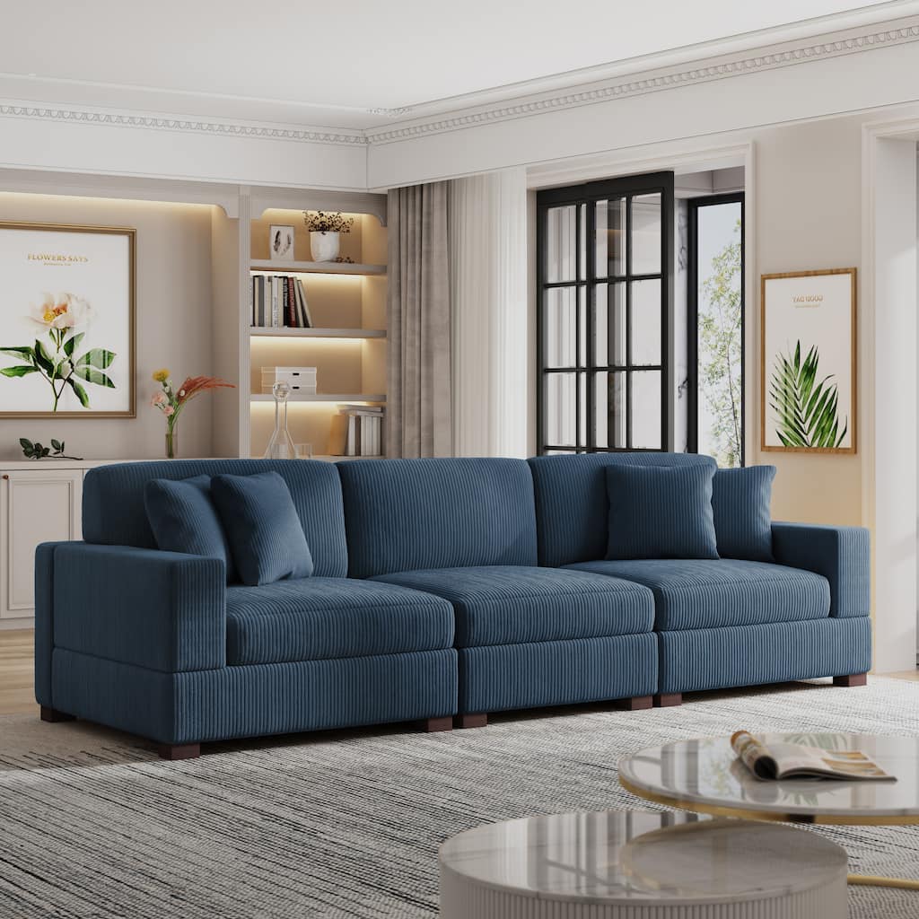 Corduroy Armchair Sofa Corner Chairs With Pillows
